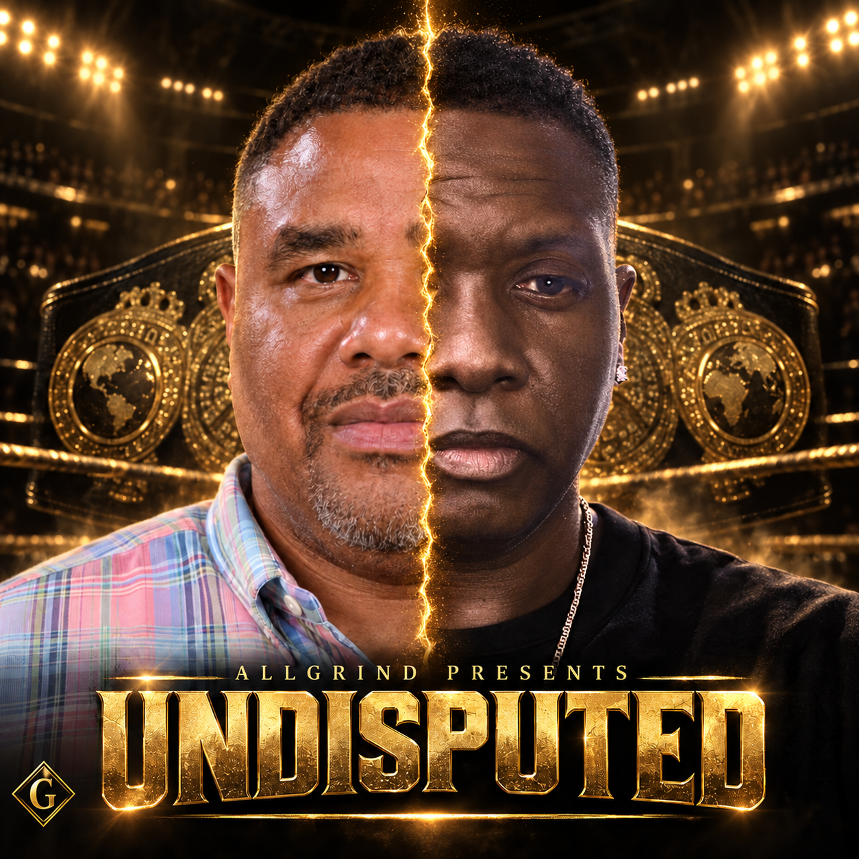 Undisputed album artwork featuring a face split down the center in gold